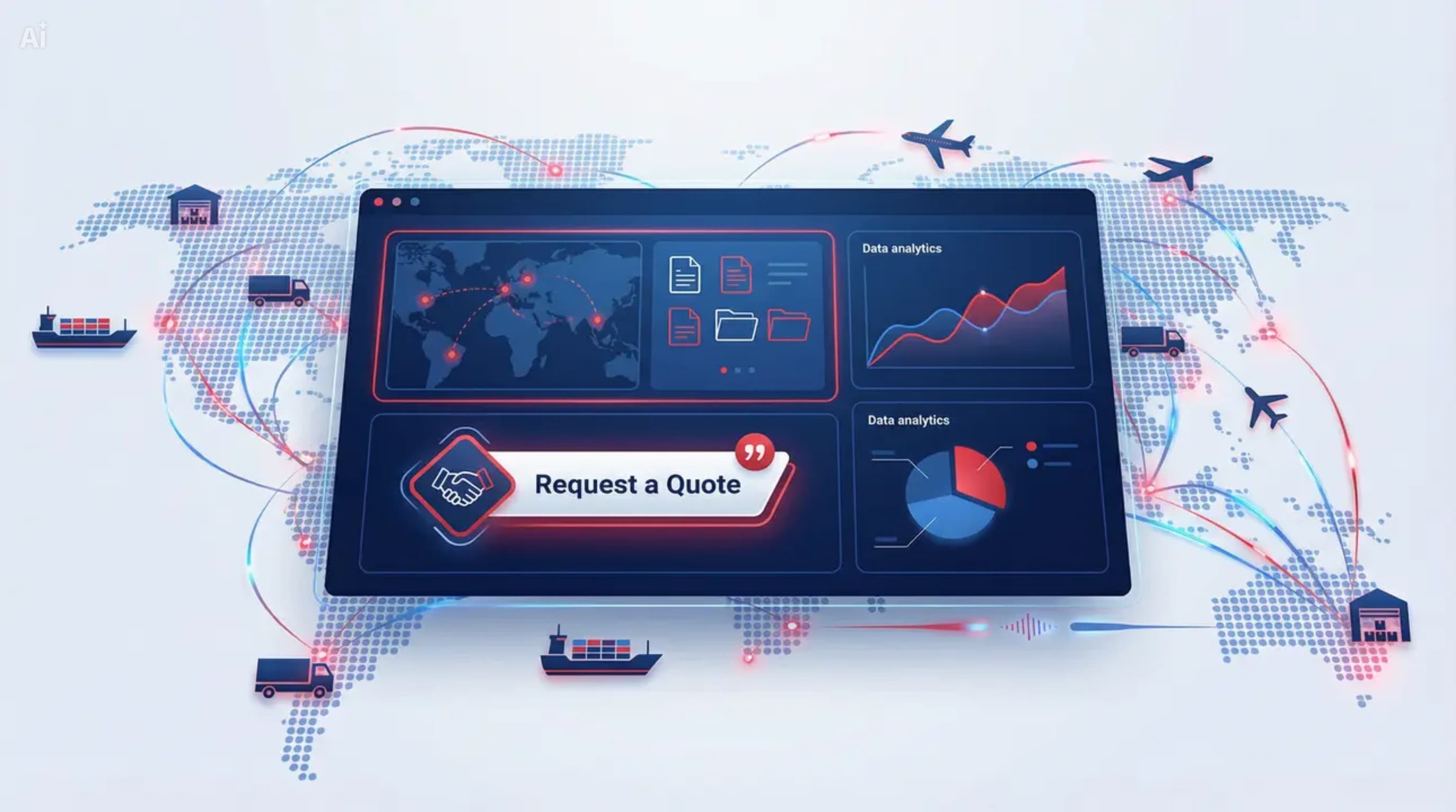 Dexpell customer portal — shipment, document and quote management interface