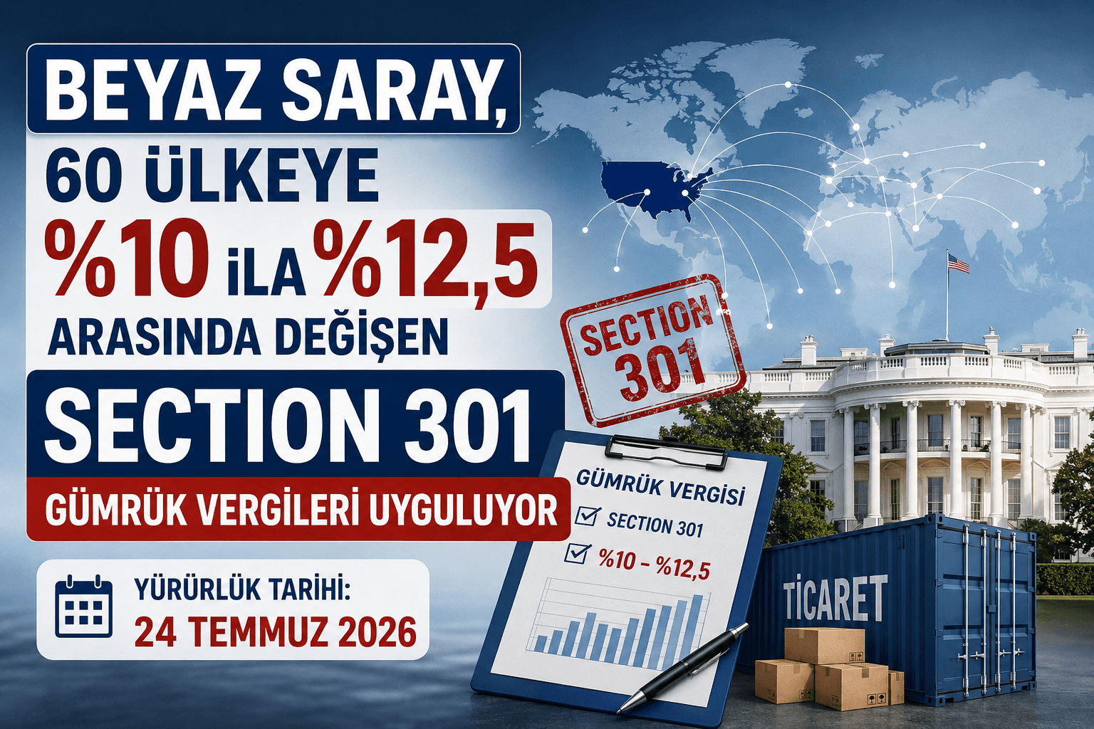 ABD Ticaret Politikasında Yeni Dönem: 60 Ülkeye Uygulanan Section 301 Ek Gümrük Vergileri ve Türkiye İhracatına Etkileri