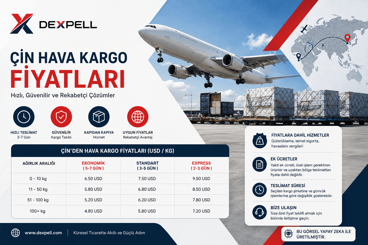 Çin Hava Kargo Fiyatları